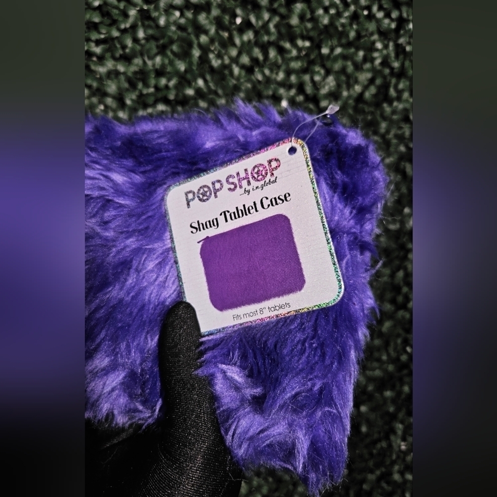 Purple Furry Tablet Case Fits Most 8" Tablets - Picture 2 of 4